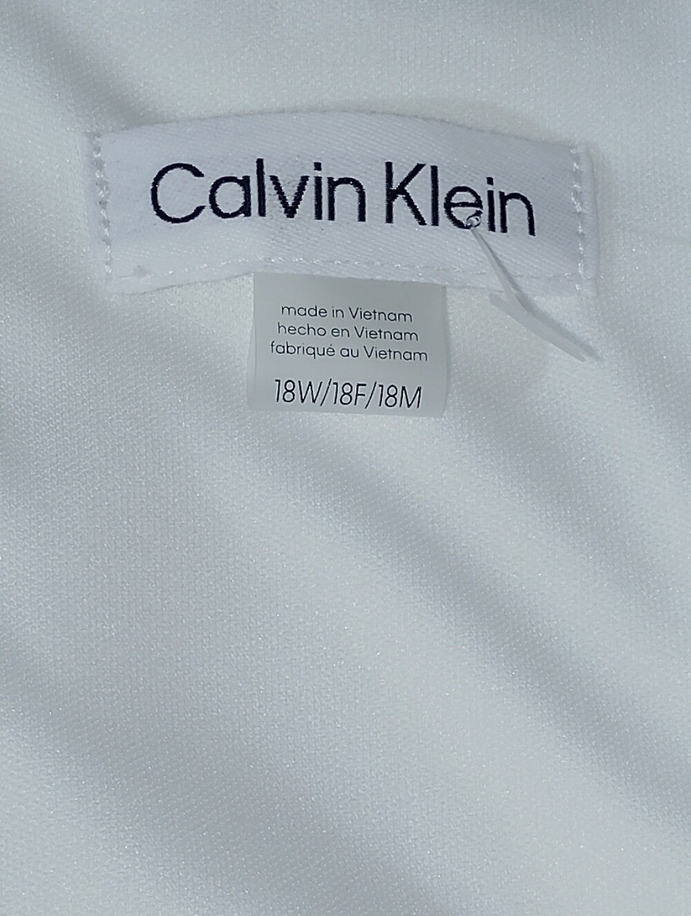 calvin klein illusion-trim sheath dress color white size 18 W. - Picture 7 of 10